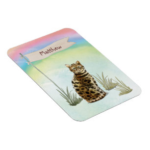 Anpassat namn Bengal Cat Pet Magnet