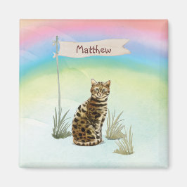 Anpassat namn Bengal Cat Pet Magnet