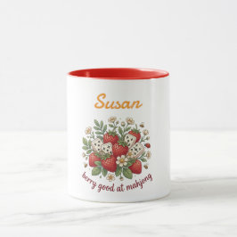Anpassat Namn Berry Bra på Mahjong Retro Mugg