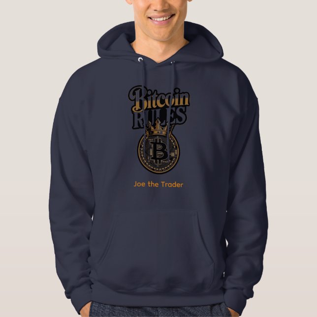 Anpassat Namn Bitcoin Regler Hoodie (Framsida)