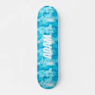 Anpassat namn Blå himmel Moln Drömsk Estetik Mini Skateboard Bräda 18,5 Cm