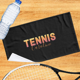 Anpassat namn Black Tennis Player Hand Towel