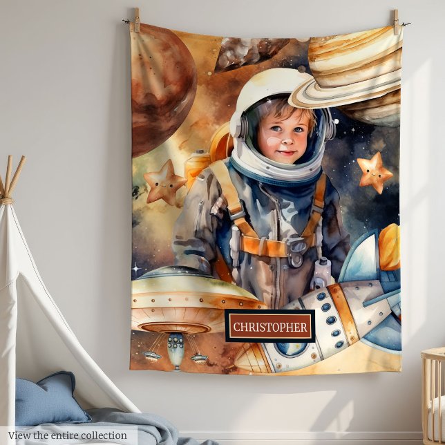Anpassat namn Blanket Astronaut Galaxy Boy Gift Id Fleecefilt (Custom Name Blanket Astronaut Galaxy Boy Gift Idea

)