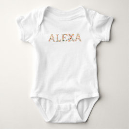 Anpassat namn Blommiga bokstäver Bebis T Shirt