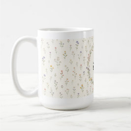 Anpassat namn blomster monogram schal - Elegant gå Kaffemugg