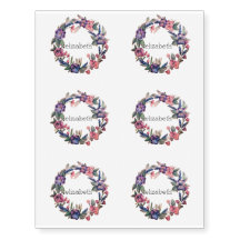 Anpassat namn blomsterliknande tillfälligt tatueri