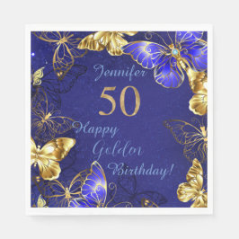 Anpassat namn Blue Butterfly Party Pappersservett