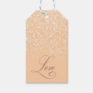 Anpassat Namn Blush Glitter Kärlek Typografi FFCBA Presentetikett