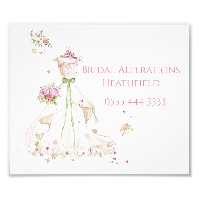 Anpassat Namn Blushing Bride in Bloom Bride to Be Fototryck (Framsidan)