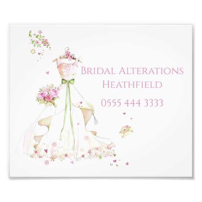 Anpassat namn Blushing Bride in Bloom Bride to Be Fototryck (Framsidan)
