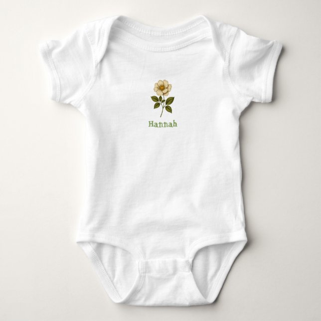 Anpassat Namn Boho Blomma Bebis Gåva T Shirt (Framsida)