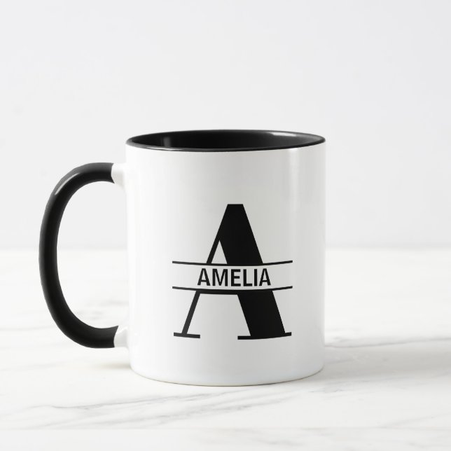Anpassat namn bokstav 'A' Mugg (Vänster)