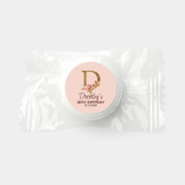 Anpassat namn Bokstav D Guld Rosor med rosa ton