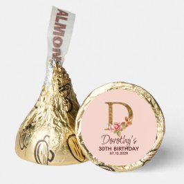 Anpassat namn Bokstav D Guld Rosor med rosa ton