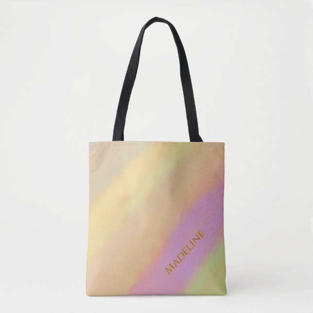 Anpassat Namn Bomullscocktail Vattenfärg Mönster Tygkasse (Framsida)