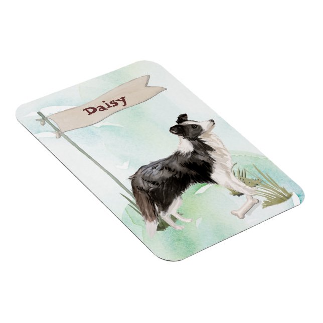 Anpassat Namn Border Collie Sällskapshund Magnet (Högersidan)