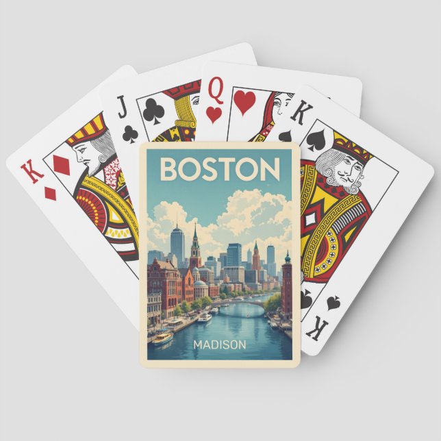 Anpassat namn Boston Massachusetts Casinokort (Baksidan)