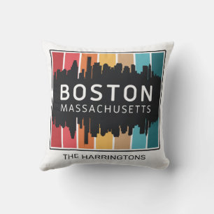 Anpassat namn Boston Massachusetts Kudde