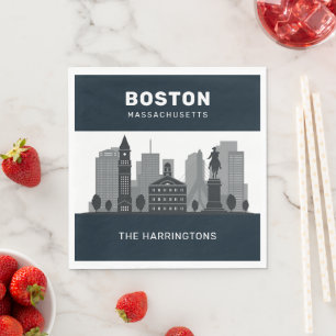 Anpassat namn Boston Massachusetts Pappersservett