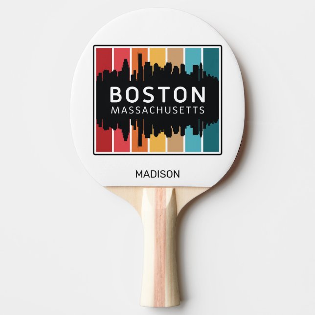 Anpassat namn Boston Massachusetts Pingisracket (Framsidan)