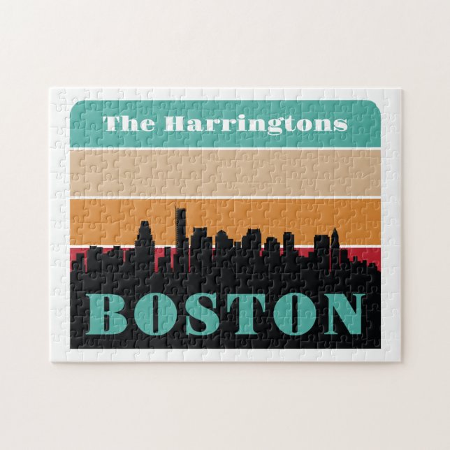 Anpassat namn Boston Massachusetts Pussel (Horisontell)