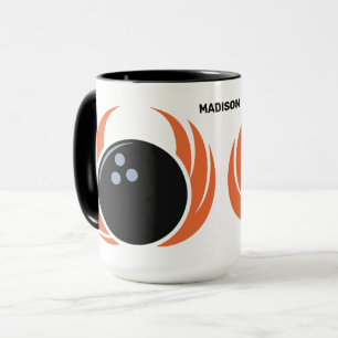 Anpassat namn Bowling Ball med Flame Mugg