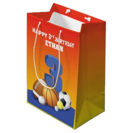 Anpassat namn Boy 3rd Birthday Sports Bollar
