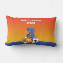 Anpassat namn Boy 3rd Birthday Sports Bollar