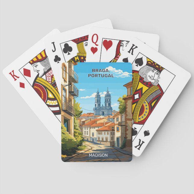 Anpassat namn Braga Portugal Casinokort (Baksidan)
