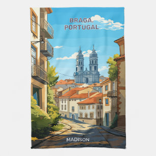 Anpassat namn Braga Portugal Kökshandduk