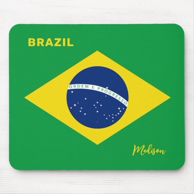 Anpassat namn Brasilien-Flagga Musmatta (Framsidan)