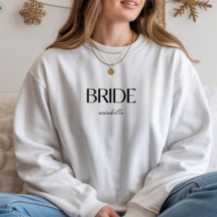 Anpassat Namn 'Bride' Minimalistisk Bröllopstypogr T Shirt