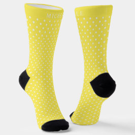Anpassat namn Bright Lemon Gult White Polka-punkt