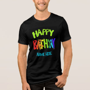 Anpassat namn Bright och Grattis på födelsedagen T Shirt