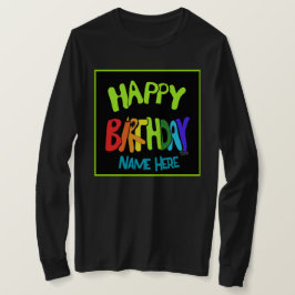 Anpassat namn Bright och Grattis på födelsedagen T Shirt