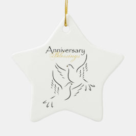 Anpassat namn, Bröllop-årsdag Julgransprydnad Keramik