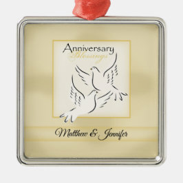 Anpassat namn, Bröllop-årsdag Julgransprydnad Metall