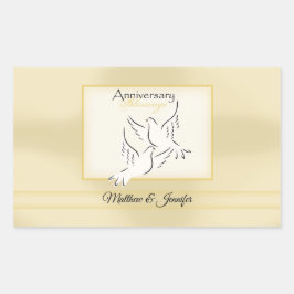 Anpassat namn, Bröllop-årsdag Rektangulärt Klistermärke