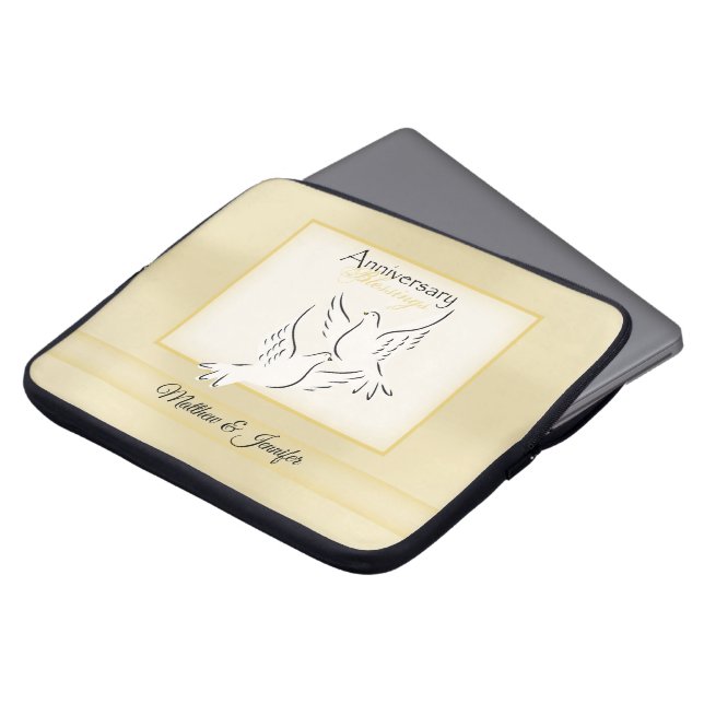 Anpassat Namn, Bröllopsdag Segensönskningar Laptop Fodral (Framsida topp)