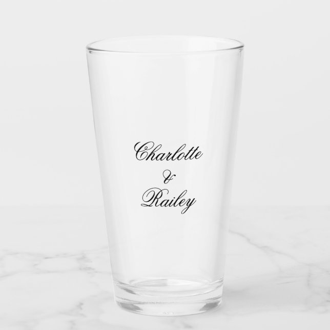 Anpassat namn bröllopsglas glaskopp (Framsida)
