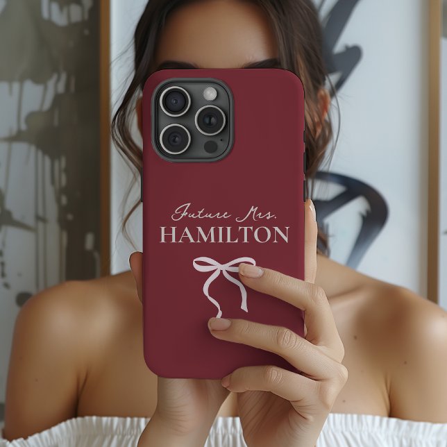 Anpassat namn bröllopstelefonfodralgåva till framt (Personalized Bride Phone Case – Engagement, Bridal Shower & Bachelorette Gift)