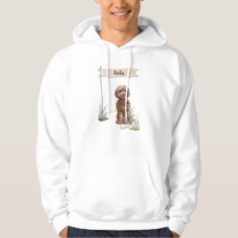 Anpassat namn Brown Cockapoo Pet Hund Hoodie