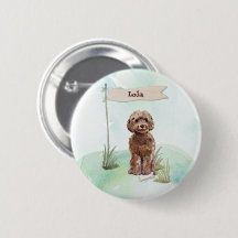 Anpassat namn Brown Cockapoo Pet Hund