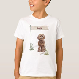 Anpassat namn Brown Cockapoo Pet Hund T Shirt