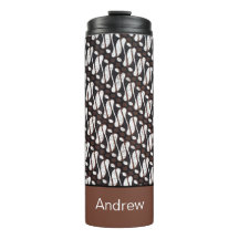 Anpassat namn Brown White Java Ethnik Batik