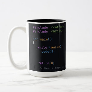 Anpassat Namn C++ Kod Utvecklare Kaffe Programmera Två-Tonad Mugg