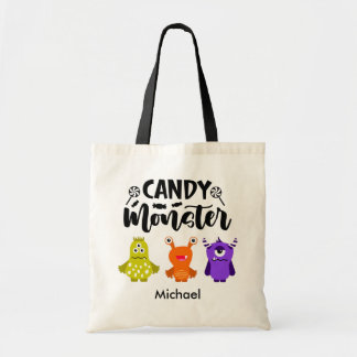 Anpassat namn Candy Monster Bus eller godis Tote B Tygkasse