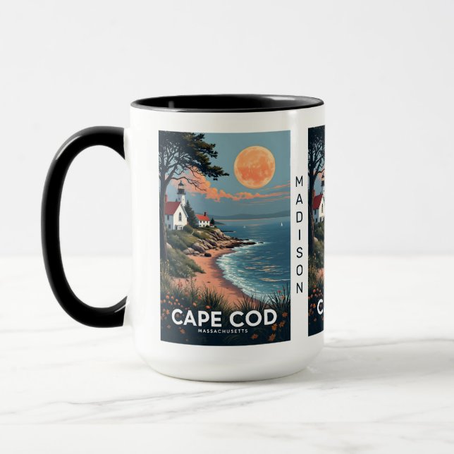 Anpassat namn Cape Cod Massachusetts Mugg (Vänster)