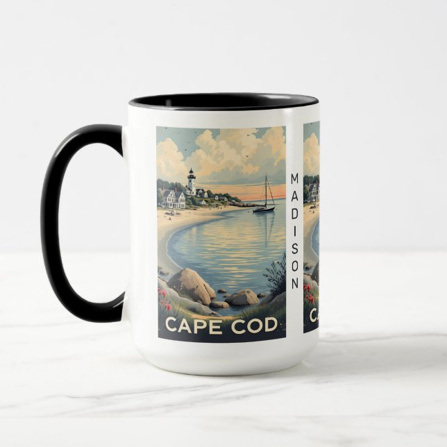 Anpassat namn Cape Cod Massachusetts Mugg (Vänster)
