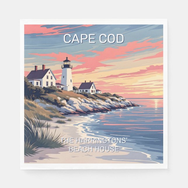 Anpassat namn Cape Cod Massachusetts Pappersservett (Framsidan)